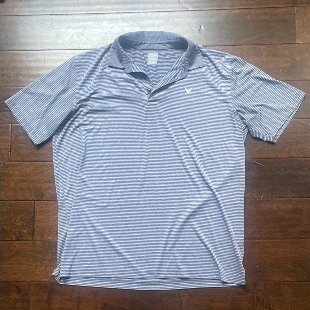 Callaway Men's Blue Striped Polo Shirt
